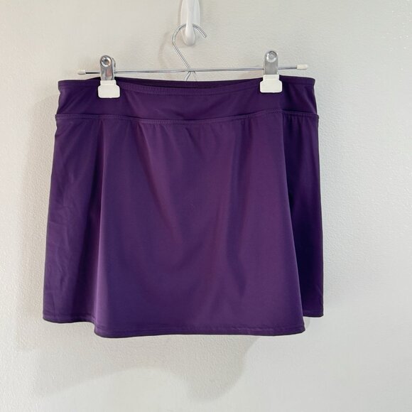 NWT Lands' End Swim Skort Bottom Skirt 10 Purple Bathing Suit Tummy Control Slim - Picture 3 of 6